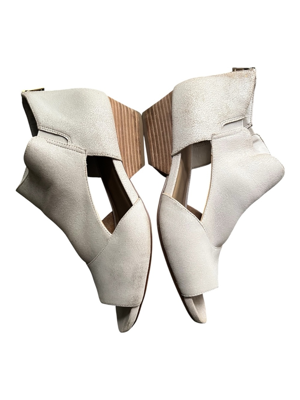 Naturalizer Women’s Open Toe Cutout Comfort Ankle Booties in Off White